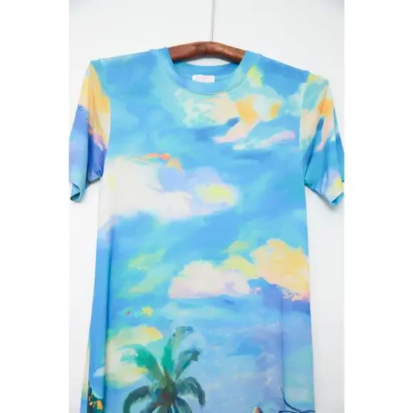 Stella Jean Beach Print Midi Dress Size 42 - Picture 6 of 9